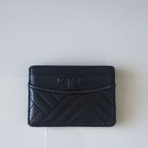 Tory Burch Black Quilted Card Holder